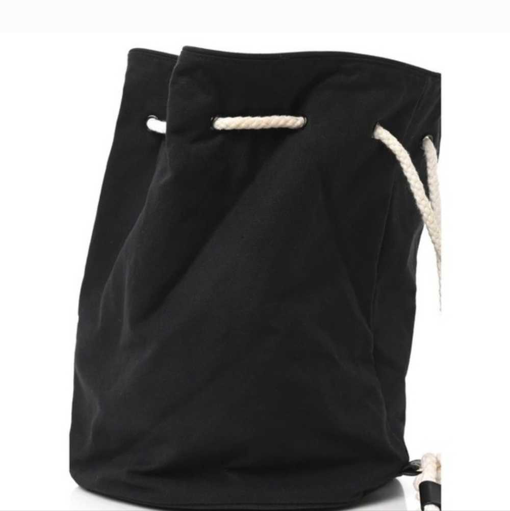 Black Canvas Drawstring Bag - Picture 4 of 4